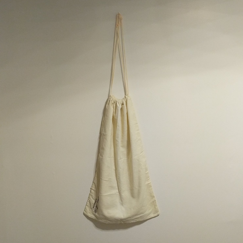 Vintage Jas M.B. Garment Drawstring Bag Beige